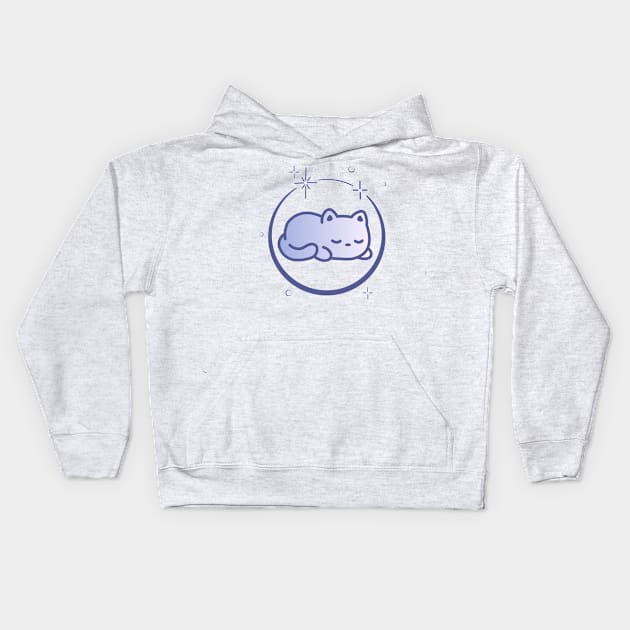 Cute Cat Kitten Kitty in Space Galaxy Kids Hoodie by Cute Cat Designs